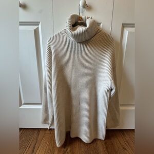 Oversized Cream Aritzia Babaton Turtleneck Sweater